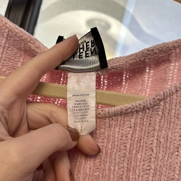 Eileen Fisher Pink Knit Ultra Soft Oversized Sweater size Large 100% cotton - Picture 6 of 6